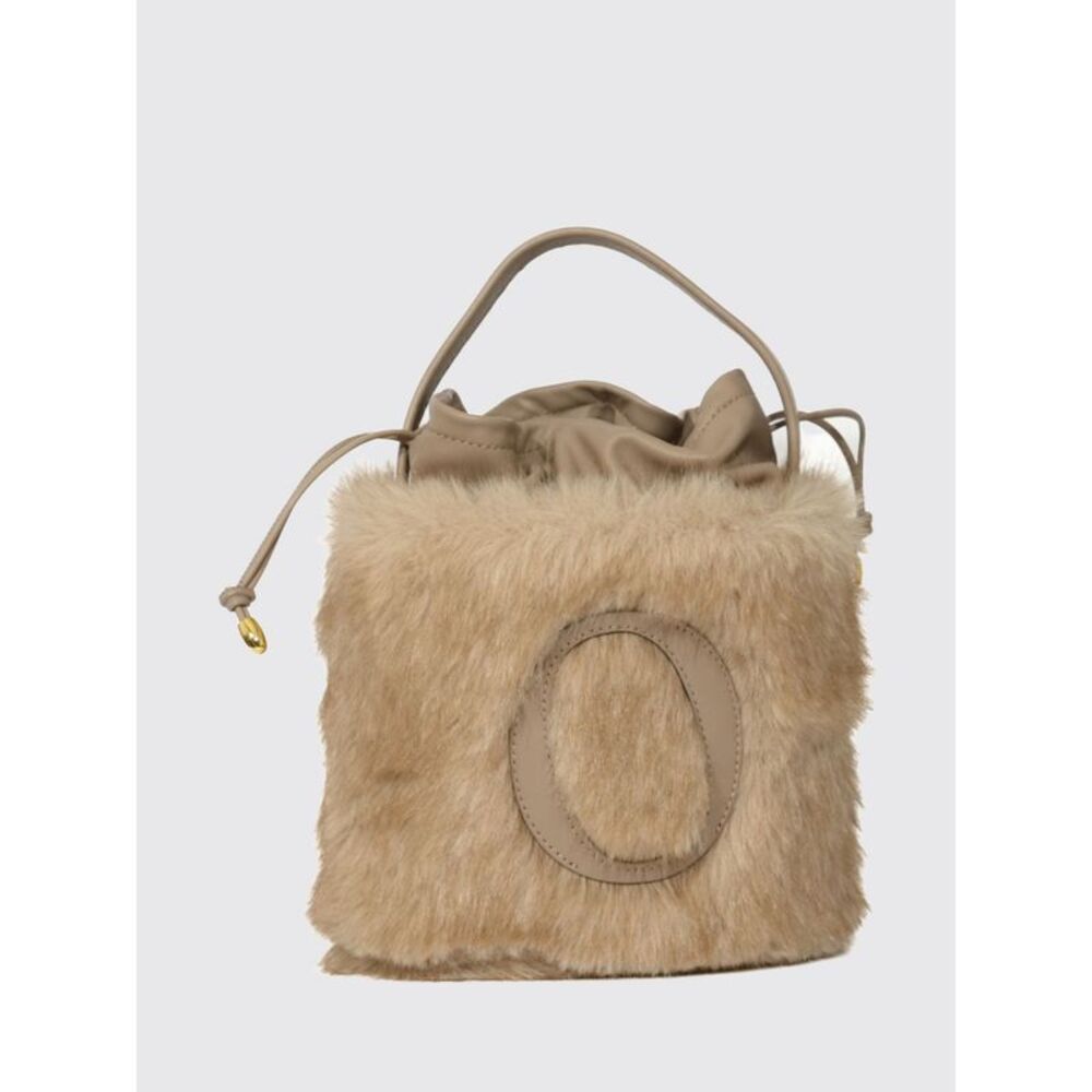 Orciani Women Orciani Her-O Mini Bucket Bag In Faux Fur With Monogram